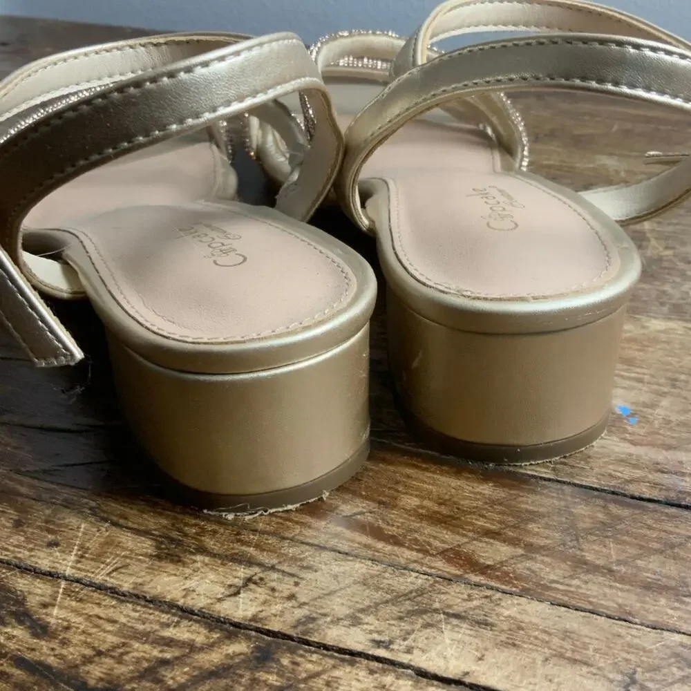 Cupcake Couture Gold strappy dressy sandals size‎ 2